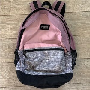 PINK backpack in purple & gray